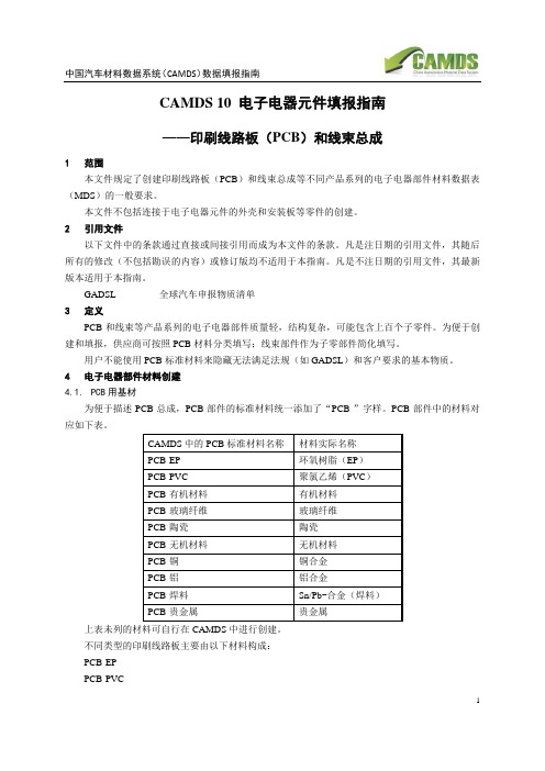 CAMDS10-电子电器元件填报指南