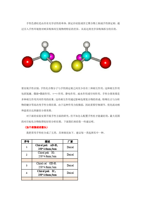 手性色谱柱