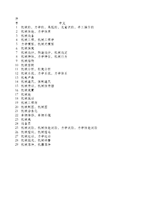 机械专业英语