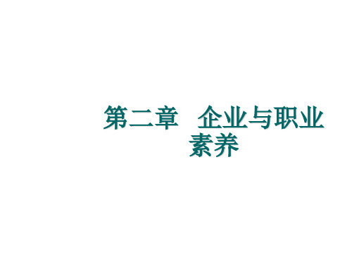 企业文化第二章  企业与职业素养