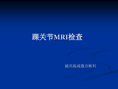 踝关节的MR诊断和解剖课件