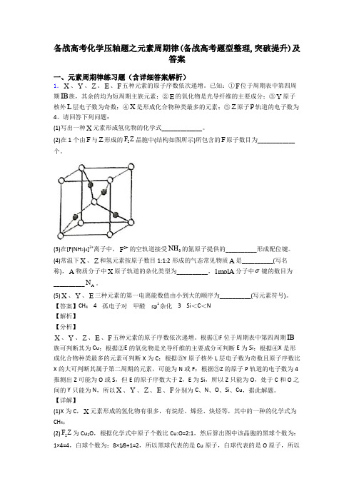 备战高考化学压轴题之元素周期律(备战高考题型整理,突破提升)及答案