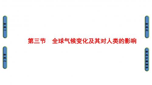 2018版高中课堂新坐标地理鲁教版必修一同步课件：第4单元+第3节+全球气候变化及其对人类的影响