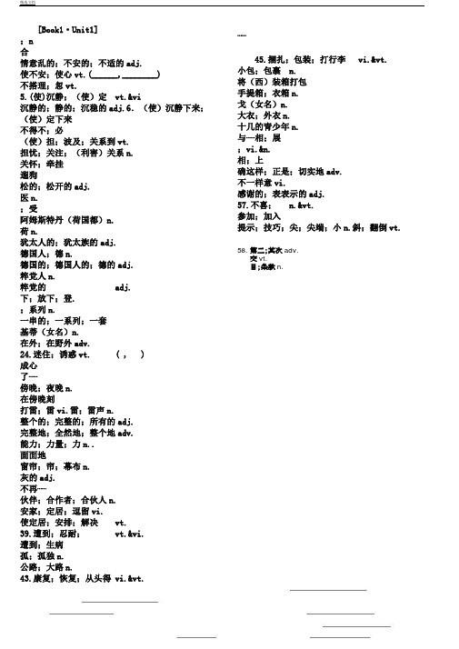 人教高中学习英语必修一单词填空