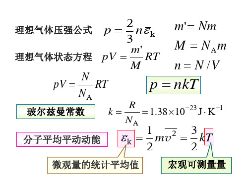 理想气体分子的平均平动动能与温度