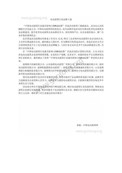 电动滚筒品牌十强