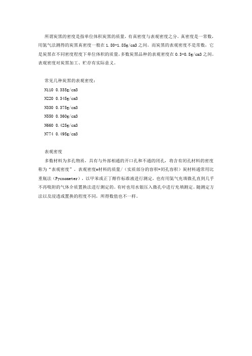 炭黑的密度