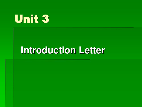 商务英语写作课件 Unit 3 Introduction Letter