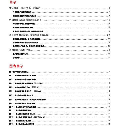 2021年重庆啤酒分析报告：风正时济,破浪前行