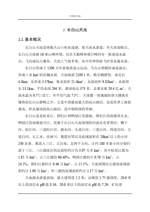 中国的天池剖析