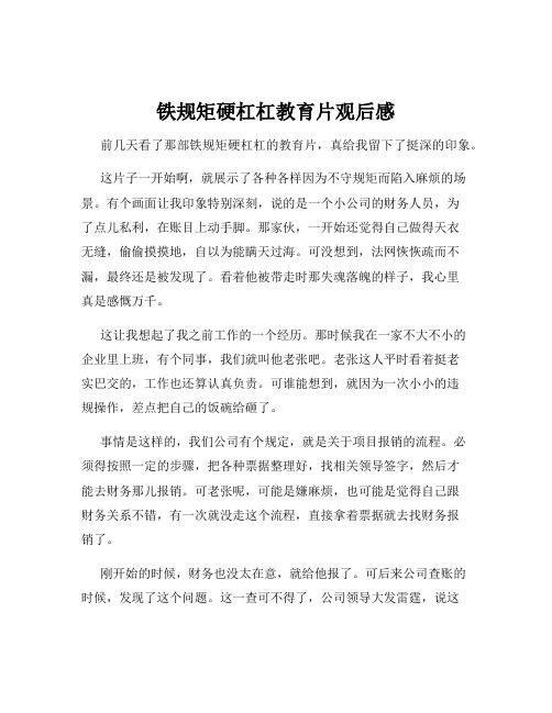 铁规矩硬杠杠教育片观后感