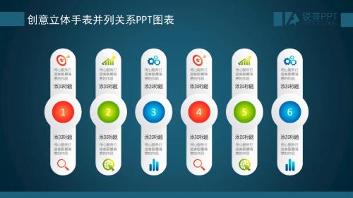 商务立体质感手表并列关系PPT图表