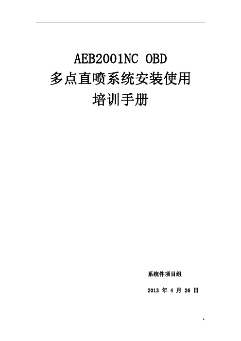 CNG AEB2001NC燃气喷射电脑系统安装使用手册
