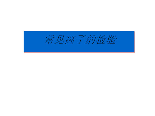 常见离子的检验ppt
