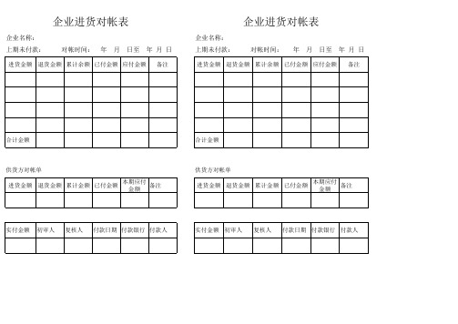 网店对帐表