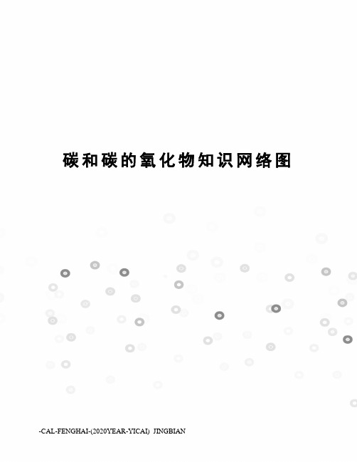 碳和碳的氧化物知识网络图