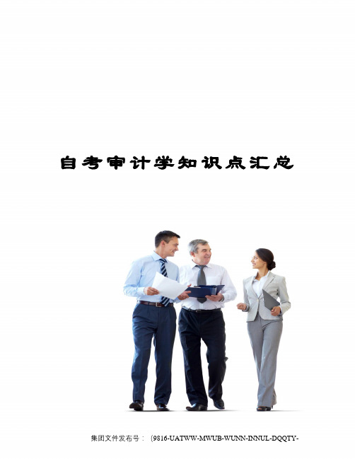 自考审计学知识点汇总图文稿