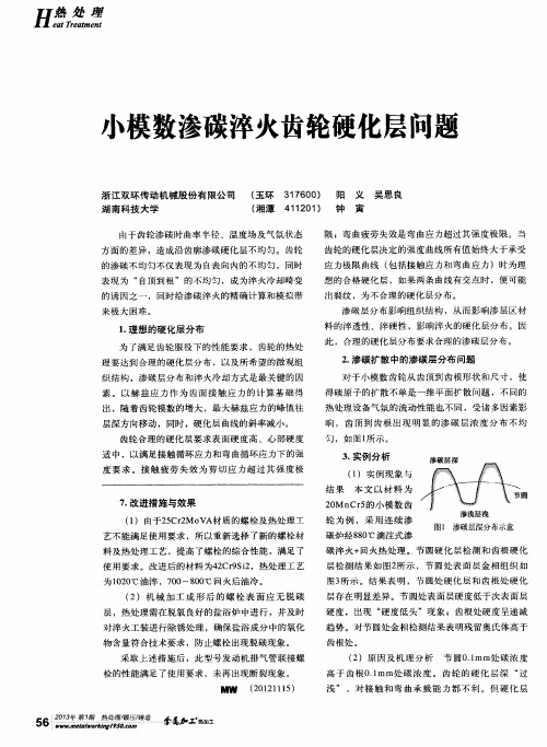 小模数渗碳淬火齿轮硬化层问题