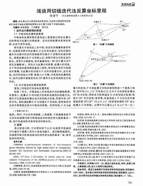 浅谈用切线迭代法反算坐标里程