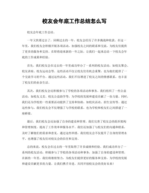 校友会年底工作总结怎么写