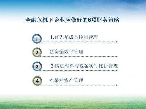金融危机下企业应做好的6项财务策略