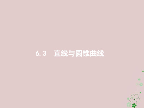 2018年高考数学二轮复习专题六直线圆圆锥曲线6.3直线与圆锥曲线课件