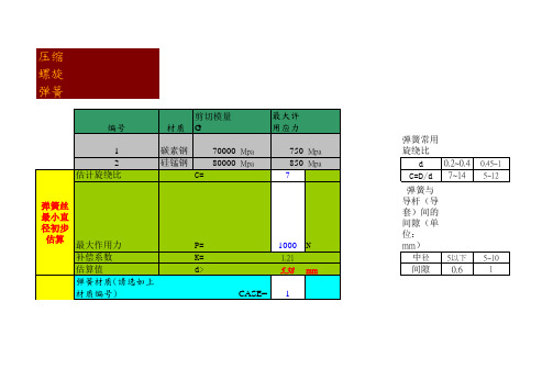 弹簧计算公式