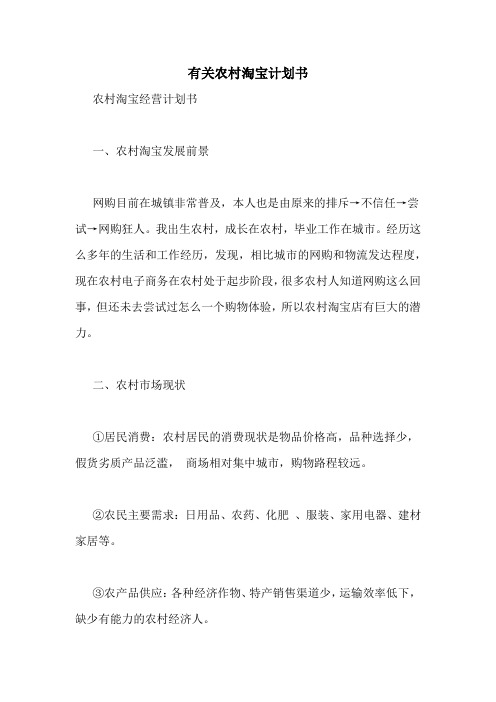 有关农村淘宝计划书