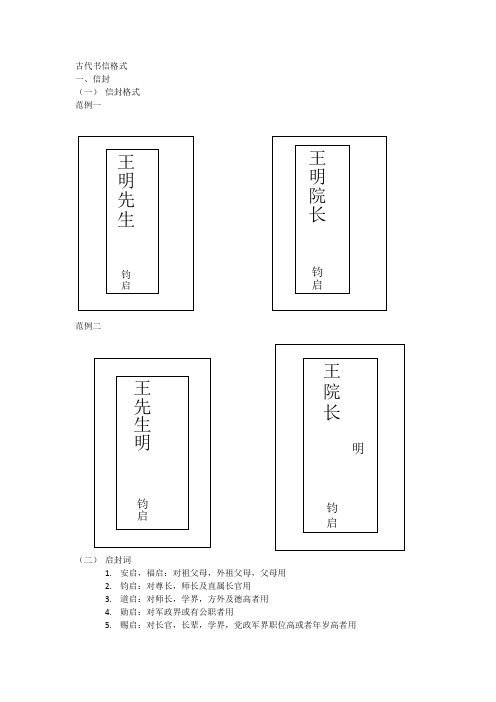 古代书信格式