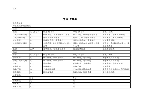 中风病精深中医症候量表