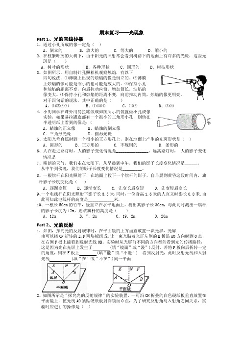 期末复习光现象