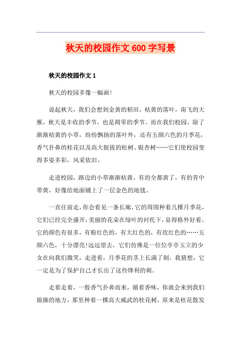 秋天的校园作文600字写景