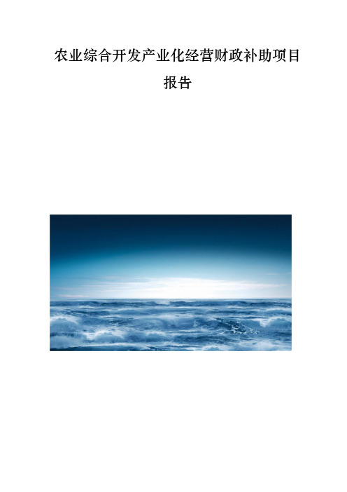 农业综合开发产业化经营财政补助项目报告