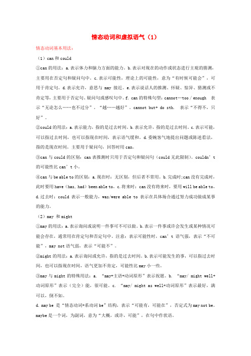 高考英语一轮复习语法专题情态动词与虚拟语气新人教版必修4