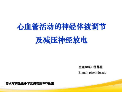 心血管活动神经体液调节实验(详细课件)剖析 共33页