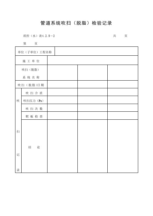 管道系统吹扫(脱脂)检验记录表(doc格式)