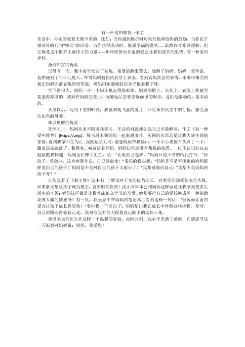 有一种爱叫理智 -作文