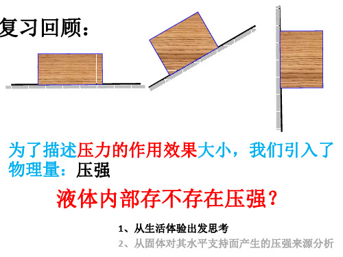 物理九年级第一学期  6.3液体内部的压强课件