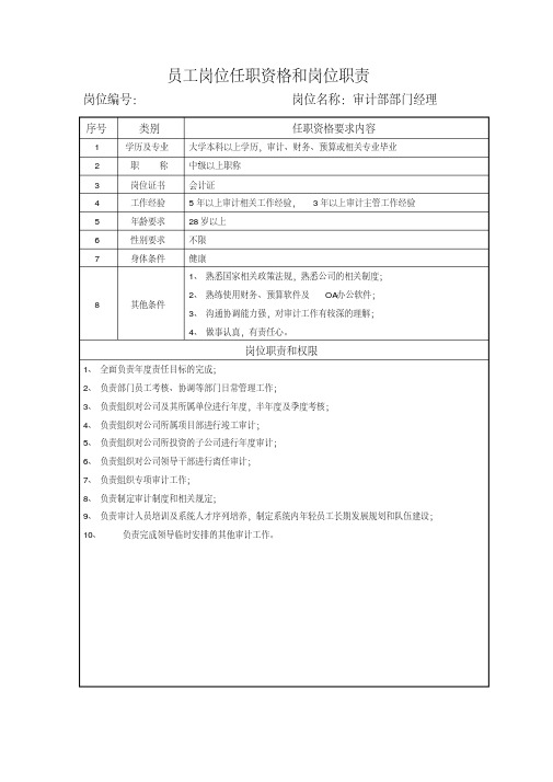 内部审计岗位职责说明书.pdf