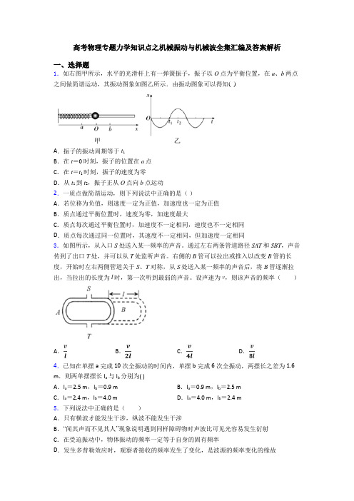 高考物理专题力学知识点之机械振动与机械波全集汇编及答案解析