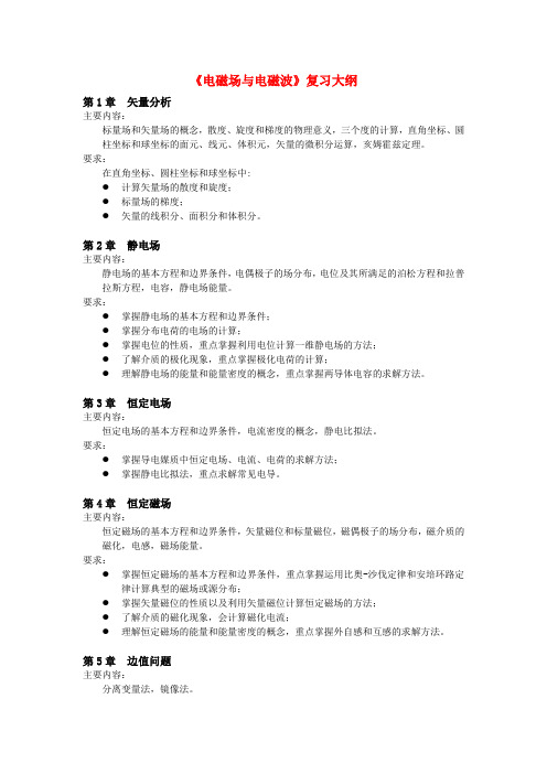 《电磁场与电磁波》复习大纲