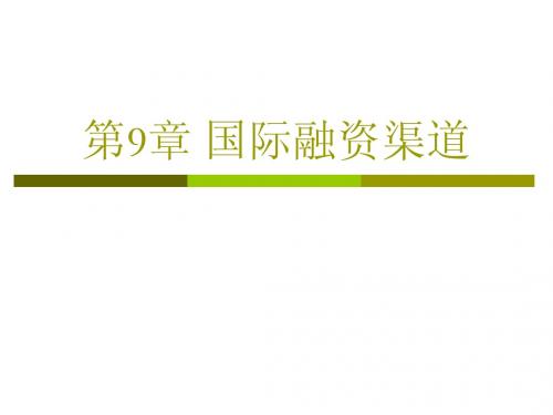 第9章国际融资渠道