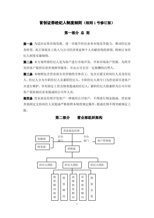 首创证券经纪人细则1号(200606)