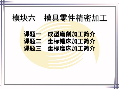 电子课件-《模具制造机械加工技术》-B01-2598 模块六  模具零件精密加工电子课件