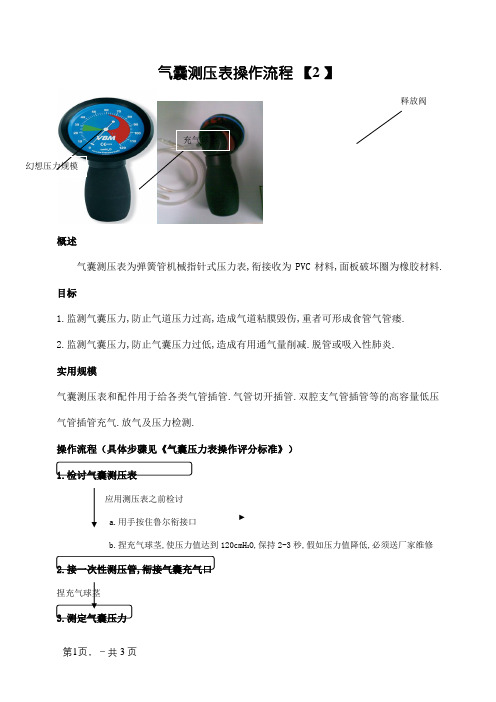 气囊测压表操作流程
