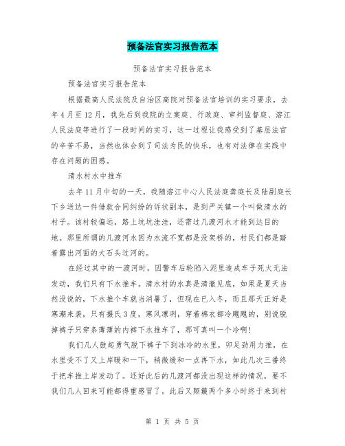 预备法官实习报告范本