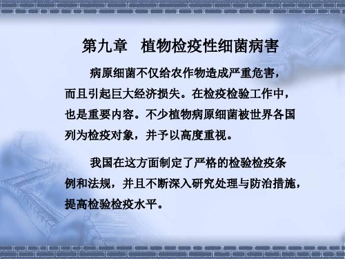 植物检疫性细菌病害
