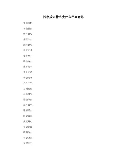四字成语什么史什么什么意思