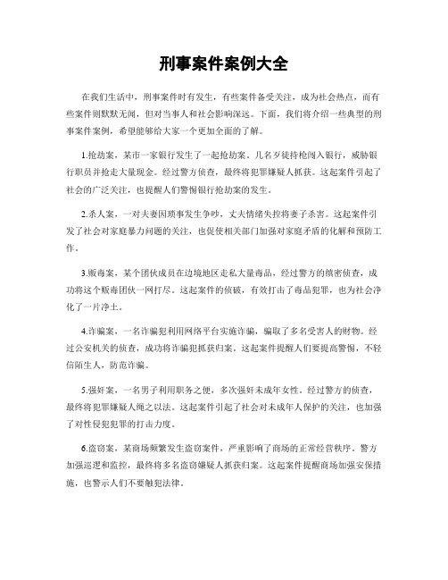 刑事案件案例大全
