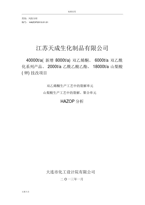 HAZOP分析报告(最终版本)